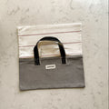 Porta tartas artesanal lona gris oscura rayas rojas vichy Garoina Cantorodao